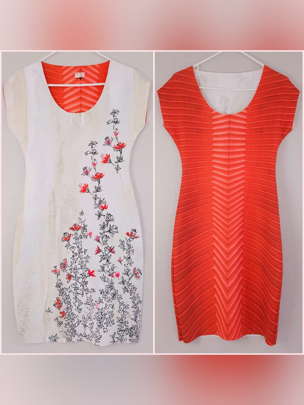 ANIMAPOP Reversible Cap Sleeve Scuba Bodycon Dress LARGE